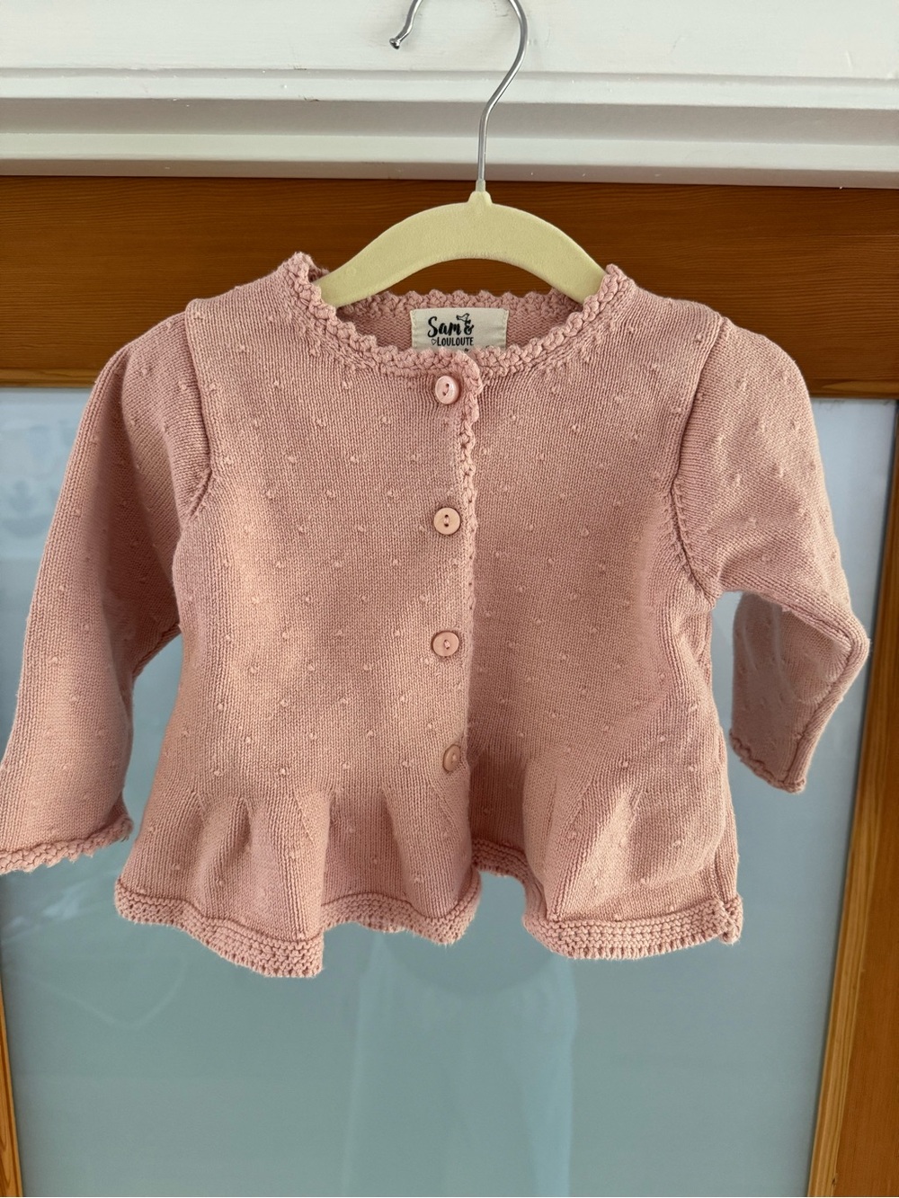 Pink Knit Peplum Cardigan for Kids